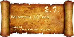 Rakovszky Tímea névjegykártya